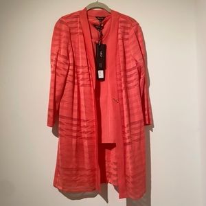 Misook heritage fit coral colored jacket and shirt set